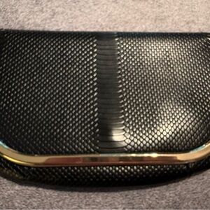 Elegant Black Clutch with Gold Accent